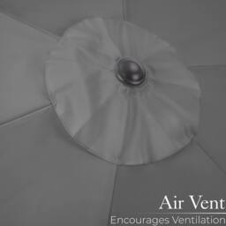 Christow Garden Parasol Umbrella Steel Crank Wind Up Outdoor Sun Shade 2.4m in Grey - thumbnail 5
