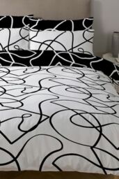 Copenhagen Home 'Pablo' Reversible Polycotton Duvet Cover Set in Black - Size: Double - thumbnail 3