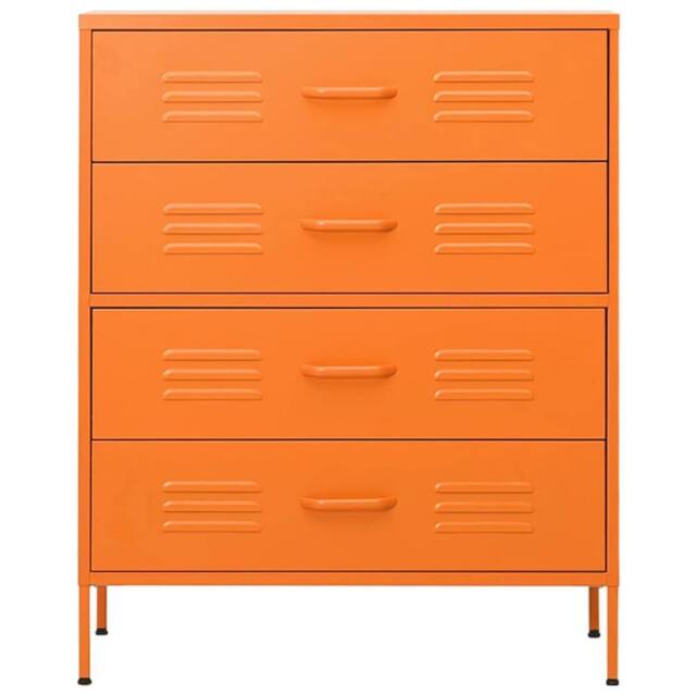 Berkfield Home Durable Chest of Drawers Orange 80x35x101.5 cm Steel - image 1