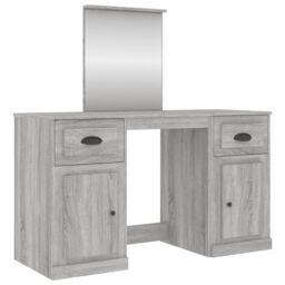 Berkfield Home Dressing Table with Mirror Grey Sonoma 130x50x132.5 cm - thumbnail 2