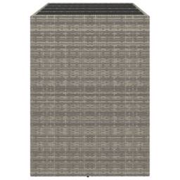 Berkfield Home Beautiful Bar Table with Glass Top Grey 145x80x110 cm Poly Rattan - Size: 145 x 80 x 110 cm - thumbnail 4