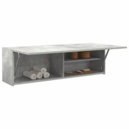 Berkfield Home Bathroom Wall Cabinet Concrete Grey 100x25x30 cm Engineered Wood - Size: 100 x 25 x 30 cm - thumbnail 1