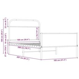 Berkfield Home Bed Frame without Mattress 100x200 cm Sonoma Oak Engineered Wood in Light Tan - thumbnail 9