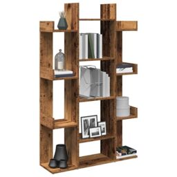 Berkfield Home Book Cabinet Old Wood 86x25.5x140 cm Engineered Wood in Brown - thumbnail 1