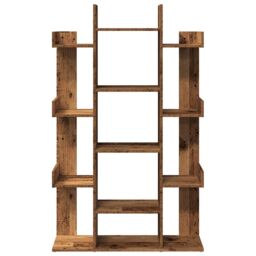 Berkfield Home Book Cabinet Old Wood 86x25.5x140 cm Engineered Wood in Brown - thumbnail 4