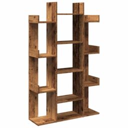 Berkfield Home Book Cabinet Old Wood 86x25.5x140 cm Engineered Wood in Brown - thumbnail 2