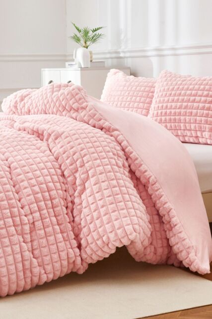 Ezysleep Super Soft Luxury Faux Fur Box Duvet in Pink - Size: Single - image 1
