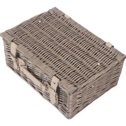 Red Hamper Wicker 36cm Antique Wash Picnic Basket in Grey - thumbnail 4