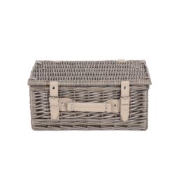 Red Hamper Wicker 36cm Antique Wash Picnic Basket in Grey - thumbnail 3