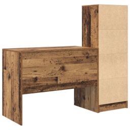 Berkfield Home Desk with Storage Old Wood Engineered Wood in Yellow - thumbnail 8