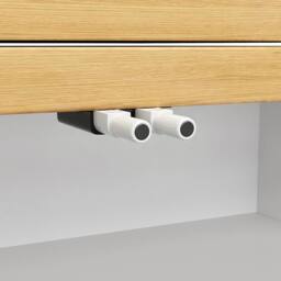 BTM Extendable Sideboard Dining Table LED Glass Cabinet White - thumbnail 7