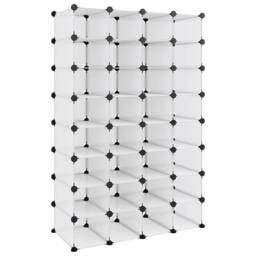 Berkfield Home Shoe Rack Transparent 93x36.5x140 cm PP in Clear - thumbnail 1