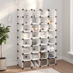 Berkfield Home Shoe Rack Transparent 93x36.5x140 cm PP in Clear - thumbnail 2