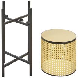 Wyld and Coco Foldable Iron 2-Tier Plant Stand Beige 25 x 25 x 60 cm Indoor - Size: Small - thumbnail 3