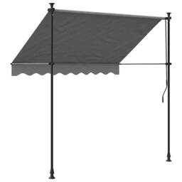 Berkfield Home Retractable Awning Anthracite 200x150 cm Fabric & Steel in Dark Grey - thumbnail 5