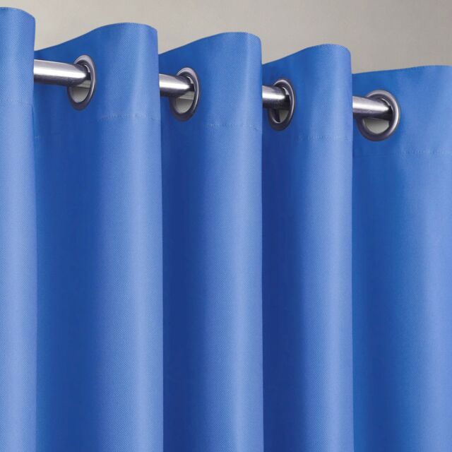 Velosso Manhattan Thermal Blackout Ready Made Eyelet Curtains in Blue - Size: 229 cm width x 274 cm drop