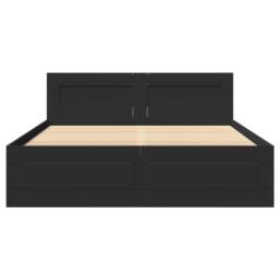 Berkfield Home Durable Bed Frame with Headboard without Mattress Black 140x200 cm - thumbnail 5