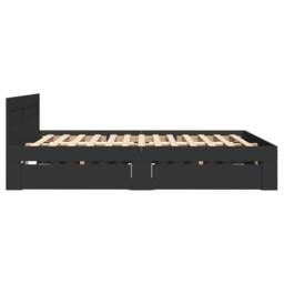 Berkfield Home Durable Bed Frame with Headboard without Mattress Black 140x200 cm - thumbnail 6