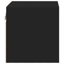 Berkfield Home TV Wall Cabinet with LED Lights Black 30x28.5x30 cm - thumbnail 9
