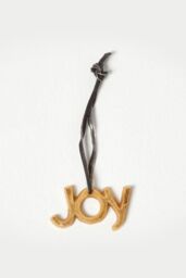 Homescapes Set of 3 Gold Christmas Ornaments Hope Joy Peace - thumbnail 2
