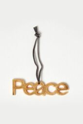 Homescapes Set of 3 Gold Christmas Ornaments Hope Joy Peace - thumbnail 3