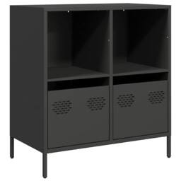 Berkfield Home Sideboard Black 68x39x73.5 cm Cold-rolled Steel - thumbnail 3