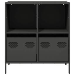 Berkfield Home Sideboard Black 68x39x73.5 cm Cold-rolled Steel - thumbnail 4