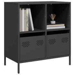 Berkfield Home Sideboard Black 68x39x73.5 cm Cold-rolled Steel - thumbnail 2