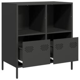 Berkfield Home Sideboard Black 68x39x73.5 cm Cold-rolled Steel - thumbnail 5