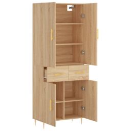 Berkfield Home Highboard Sonoma Oak 69.5x34x180 cm Engineered Wood in Brown - thumbnail 4