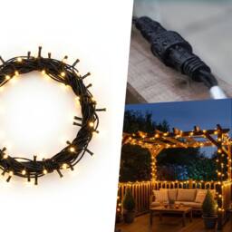 Pegdev LED String Lights Warm White Black Rubber IP65 Outdoor Indoor 5m - thumbnail 4