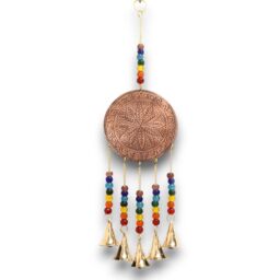 KDMD Indian Chimes - Med Tree of Life - Chakra Beads 5 Bells in Gold - thumbnail 1