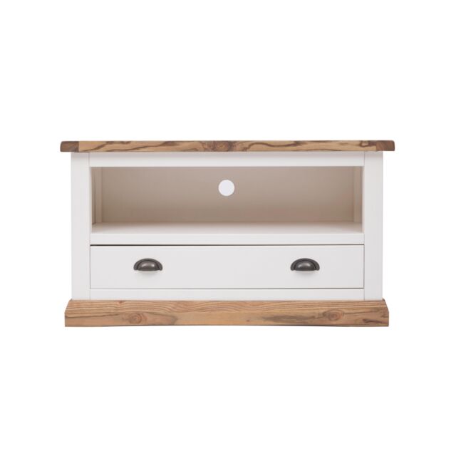Cabinet Bits Tropea Off-White 1 Drawer TV Cabinet Brass Cup Handle - image 1