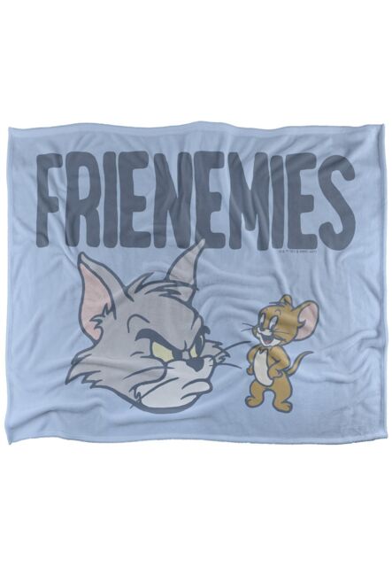 Tom & Jerry The F Is For Frenemies Silky Touch Super Soft Throw Blanket 152 X 127 cm in White - image 1