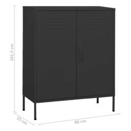 Berkfield Home Storage Cabinet Anthracite 80x35x101.5 cm Steel in Dark Grey - thumbnail 9