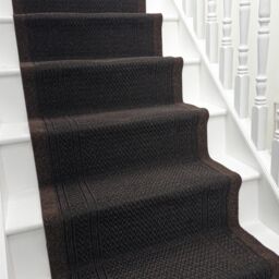 runrug Stair Runner Carpet - Durable, Non-Slip, 7mm - 'Aztec' in Dark Brown - Size: 80 cm x 720 cm - thumbnail 1