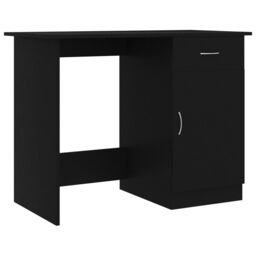 Berkfield Home Desk Black 100x50x76 cm Engineered Wood - Size: 100 x 50 x 76 cm - thumbnail 2