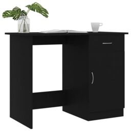 Berkfield Home Desk Black 100x50x76 cm Engineered Wood - Size: 100 x 50 x 76 cm - thumbnail 3