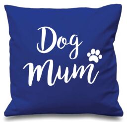 "60 SECOND MAKEOVER Dog Mum Cushion Cover 16"" x 16"" in Blue - Size: 40 cm x 40 cm" - thumbnail 1