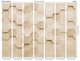 Origin Murals Metal Hexagons Wall Mural in Gold - Size: W300 cm x H240 cm - thumbnail 3