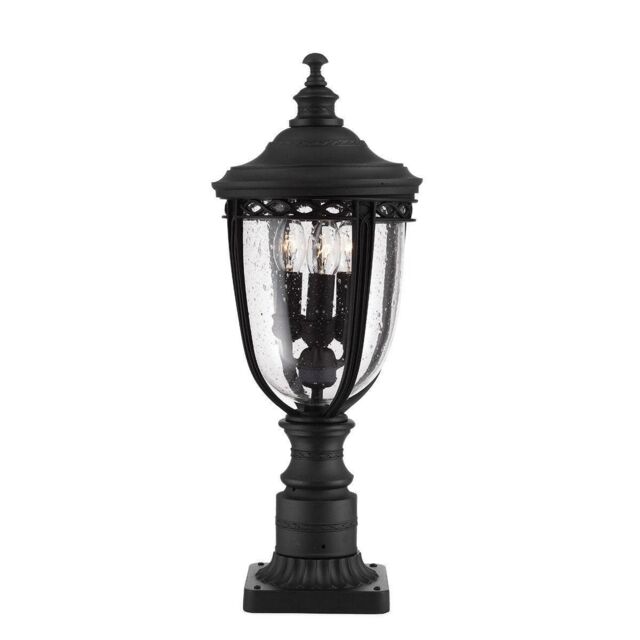 Netlighting English Bridle 3 Light Medium Outdoor Pedestal Light Black IP44 E14 - image 1
