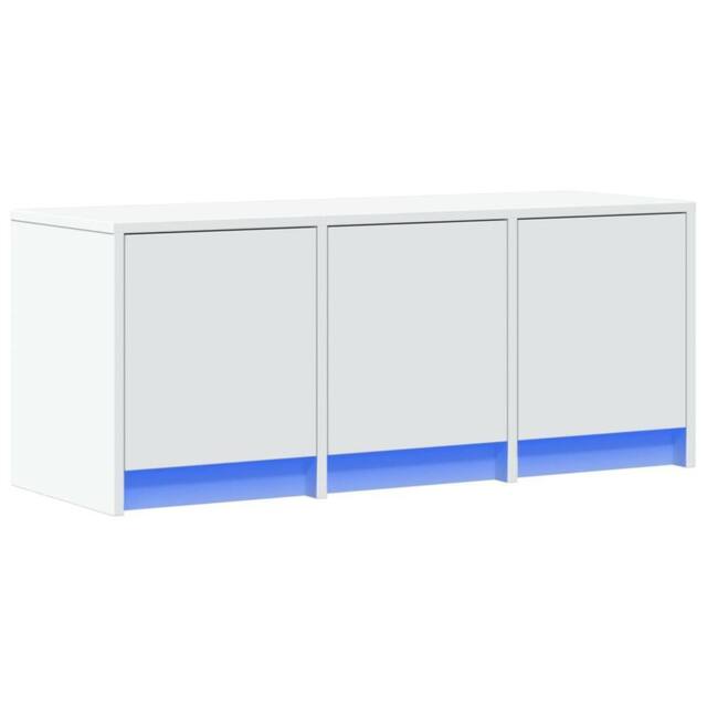 Berkfield Home TV Cabinet with LED White 97x34x40 cm Engineered Wood - Size: 97 x 34 x 40 cm - image 1