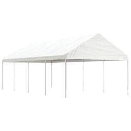 Berkfield Home Gazebo with Roof White 8.92x4.08x3.22 m Polyethylene - thumbnail 2