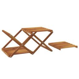 Berkfield Home 3-Tier Folding Shelf Brown 43x31x63 cm Solid Wood Acacia - Size: 43 x 31 x 63 cm - thumbnail 6