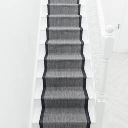 runrug Stair Runner Carpet - Durable, Non-Slip, 7mm - 'Gingham' in Dark Grey - Size: 80 cm x 690 cm - thumbnail 4