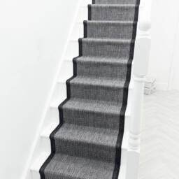 runrug Stair Runner Carpet - Durable, Non-Slip, 7mm - 'Gingham' in Dark Grey - Size: 80 cm x 690 cm - thumbnail 5