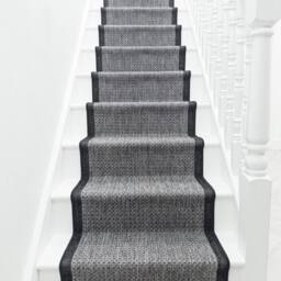 runrug Stair Runner Carpet - Durable, Non-Slip, 7mm - 'Gingham' in Dark Grey - Size: 80 cm x 690 cm - thumbnail 3
