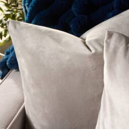 OHS 2 x Matte Velvet Cushion Covers Soft Plain Zip in Grey - Size: 45 cm x 45 cm - thumbnail 2