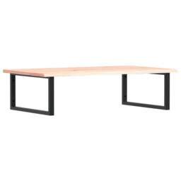 Berkfield Home Basin Shelf Wall Mounted Steel & Solid Wood Oak in Light Oak - thumbnail 1