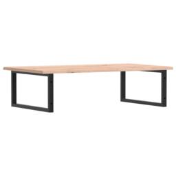 Berkfield Home Basin Shelf Wall Mounted Steel & Solid Wood Oak in Light Oak - thumbnail 6